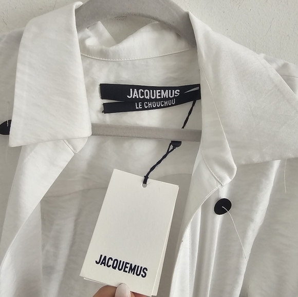 Jacquemus Bahia twist front polka dot embellished twill mini dress new - Picture 7 of 13